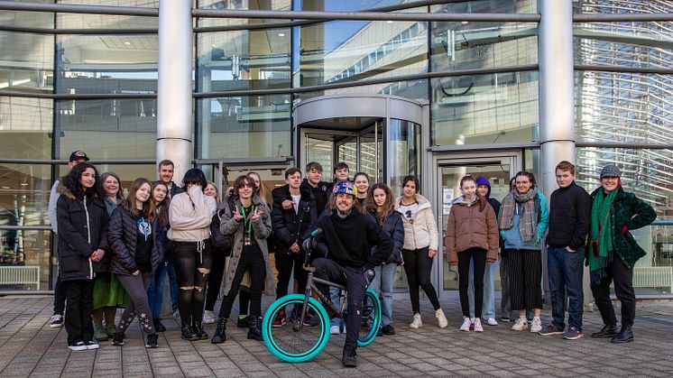 Saturday Club Masterclass at Northumbria University: Young people took part in a cycle-inspired masterclass led by industry experts and attended by BMX star, Kriss Kyle. Photo by Eilidh McKibbin.