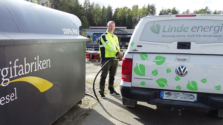 Linde energi leasar numera en egen biodieseltank.