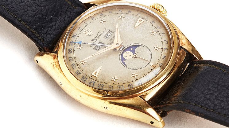 Rolex "Stelline" wristwatch in 18k gold. Ca. 1953. Estimate: DKK 1.2-1.5 million (€ 160,000-200,000).