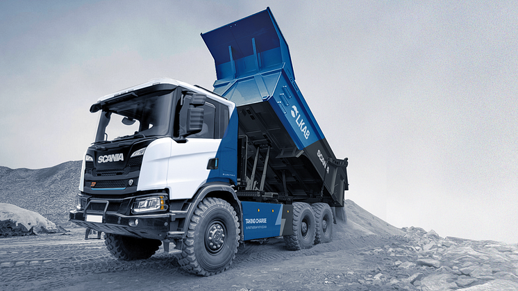 Scanian täyssähköinen 49-tonninen kippiauto aloittaa toiminnan LKAB:n kaivoksella
