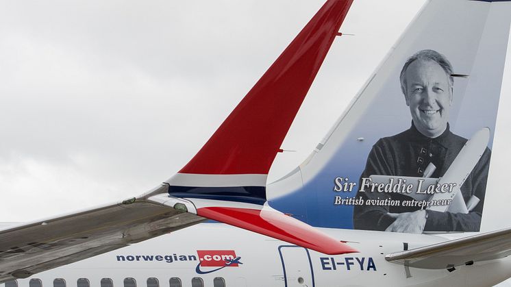 Sir Freddie Laker returns to the skies on Norwegian’s first Boeing 737 MAX