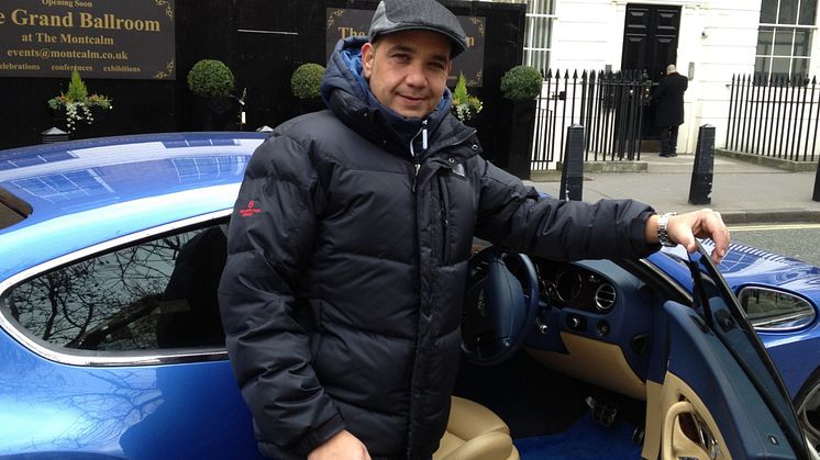 Darren Chapman with a Bentley he bought with the proceeds of his crime
