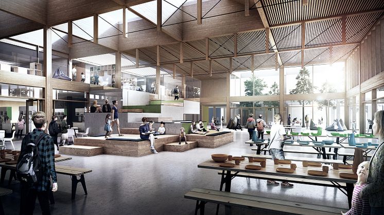 Den kommende Sønder Otting Skole i Haderslev er et af Arkitemas kommende byggerier i træ.