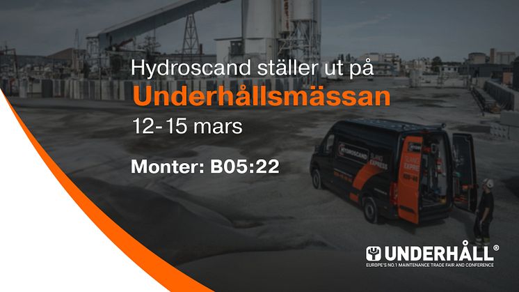 Upptäck Hydroscands produkter och tjänster på Underhållsmässan i Göteborg!