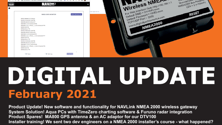 Digital Yacht Newsletter February 2021 Now Available