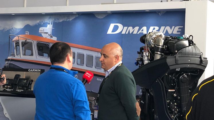 Dimarine displays the OXE Diesel at the 10th Aqua-Sur fair in Puerto Montt, Chile.