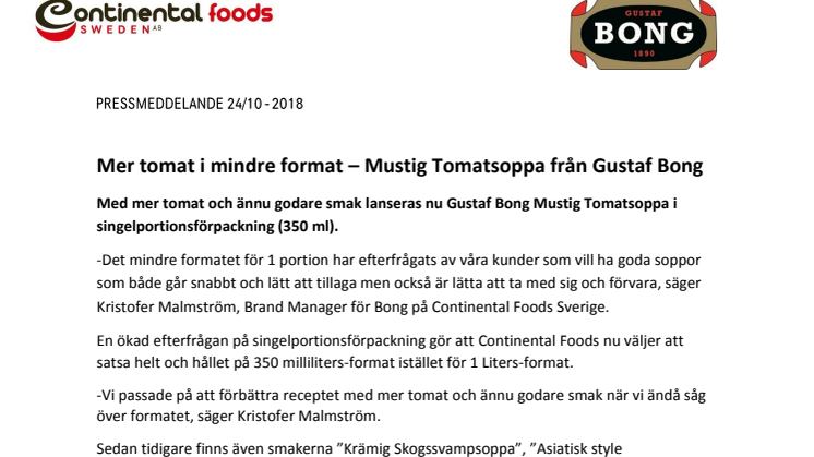 Mer tomat i mindre format – Mustig Tomatsoppa från Gustaf Bong