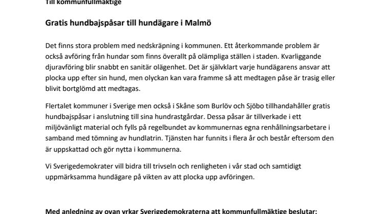 Motion Gratis hundbajspåsar till hundägare i Malmö.pdf