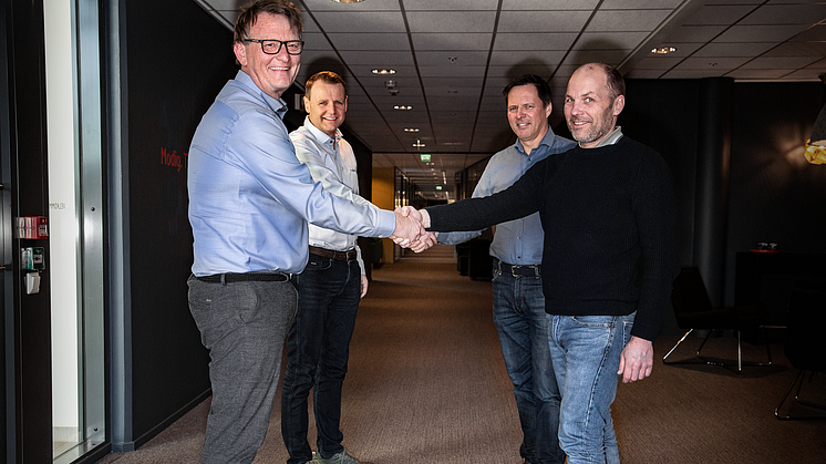 - A win for both parties, say Rolf Kinck and Morten Aasen (on the left in the picture) from Trainor and Kristian Eftedal and Trond Jacobsen from IKM Instruktek. Photo: Heidi S. Middleton