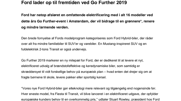 Ford lader op til fremtiden ved Go Further 2019