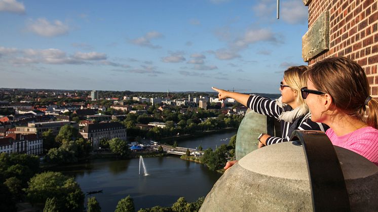 Blick vom Rathausturm über die Kieler Innenstadt