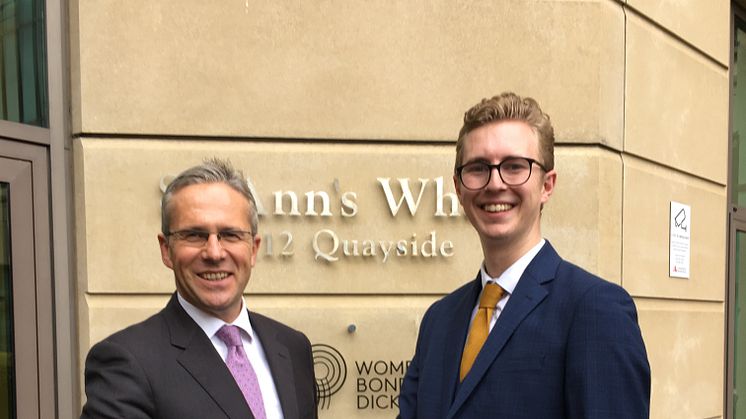 L-R Nigel Emmerson from WBD with Northumbria Law graduate Thomas Brittain