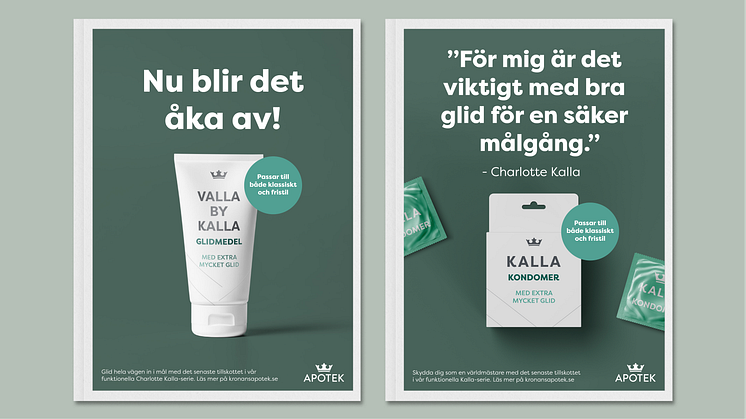 Charlotte Kalla och Kronans Apotek lanserar kondomen Bättre glid