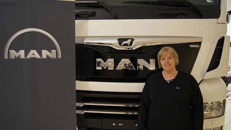Jill Andersson, ny verkstadschef på MAN Truck Center i Malmö 