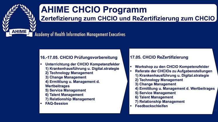 Anmeldeschluss ist der 07. Mai: Zertifizierung zum CHCIO - Certified Healthcare CIO