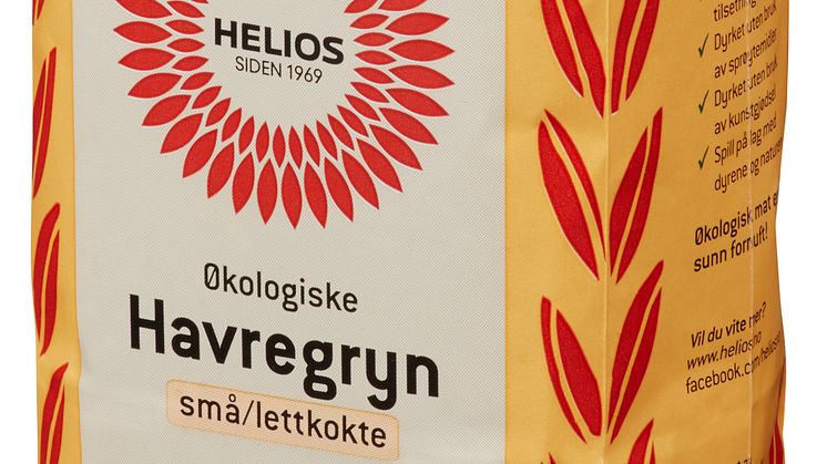 Helios havregryn små/lettkokte økologisk 550 g skrått