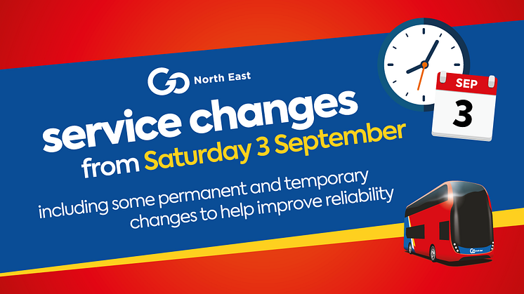 Service changes from 3 September
