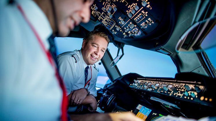 Flight deck i Norwegians 787 Dreamliner