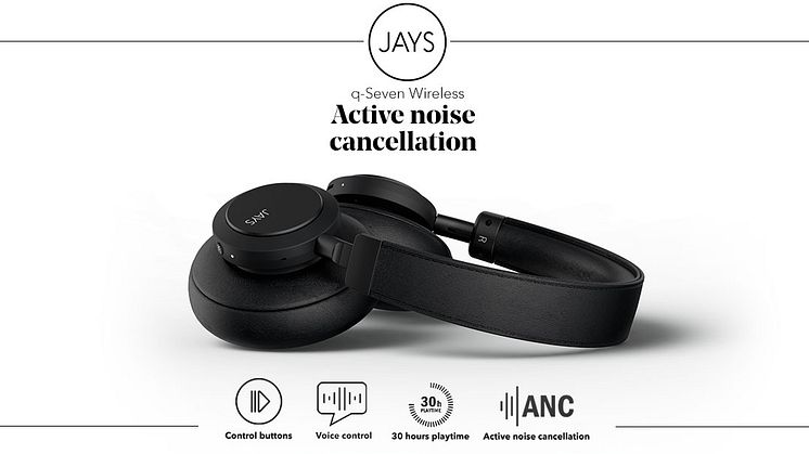 Nya trådlösa hörlurar från JAYS, med ledande ”Active Noise Cancellation” teknik