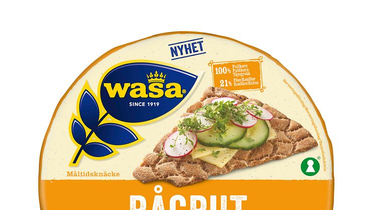 Nyhet från Wasa: Wasa Rågrut - ett stort runt rutbröd med extra krispigt textur och en rik smak av råg. 