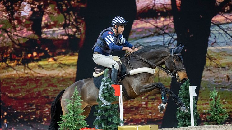 Boyd Martin, USA, and Caruccio Paradise was the fastest combination in the Agria Top 10 Indoor Eventing warm-up in Stockholm. Photo credit: Roland Thunholm/SIHS