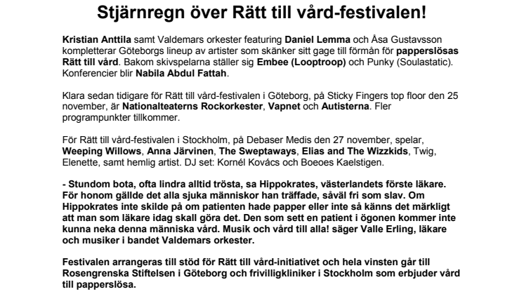 Stjärnregn över Rätt till vård-festivalen!