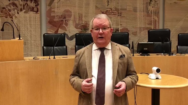 Kommunfullmäktiges ordförande Anders Teljebäck inför kommunfullmäktige 11 mars
