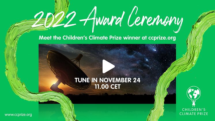Träffa vinnaren av Children’s Climate Prize på årets digitala prisceremoni den 24 november!