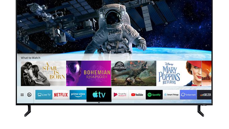 Samsung-televisiot saivat Apple TV -sovelluksen ja AirPlay 2 -tuen