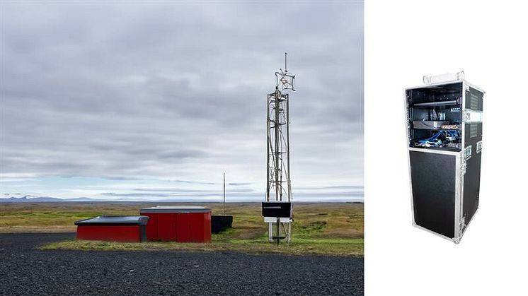 Till vänster: exempel på den typen av mätstation där radoninstrumentet ARMON (höger) kommer att användas.