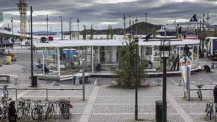 Byggingen av Hyundais IONIQ stand på Oslo S