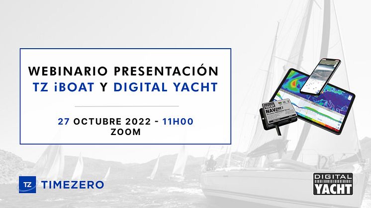 Invitación al webinario TZ iBoat con productos Digital Yacht