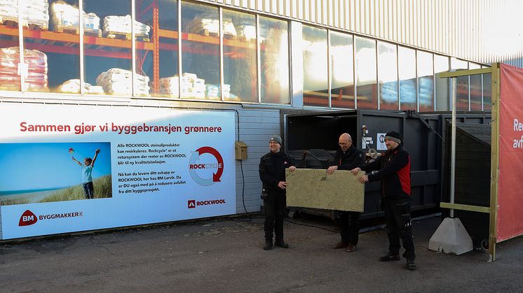 Åpning av Norges første gjenvinningsstasjon for ROCKWOOL isolasjon hos Byggmakker Larvik
