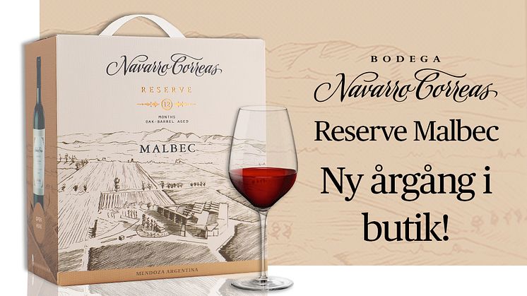 Navarro Correas Reserve Malbec - ny årgång i butik.