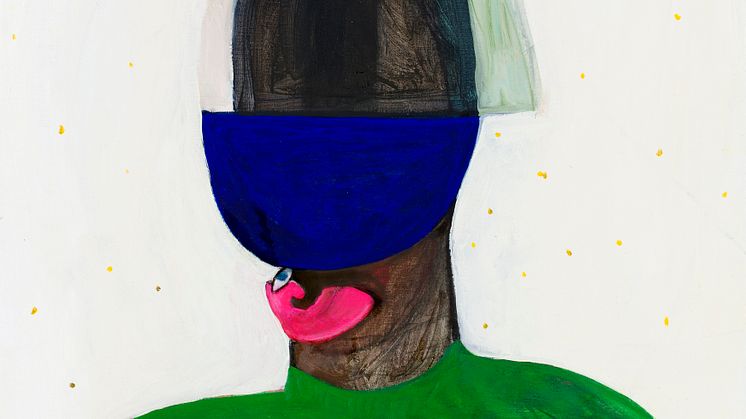 Pia Mauno, Slicka det blå, 60 x 50 cm, vinylfärg och olja på duk, 2019