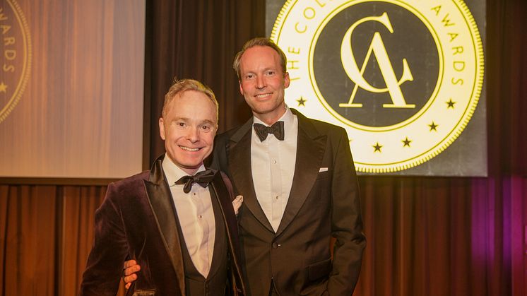 Peder Lamm och Pontus Silfverstolpe på 2018 års Collector's Awards. Foto: Jonas Svenningsson