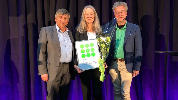 Johanna Gavefalk, Marknad och kommunikationschef tog emot servicescore utmärkelsen