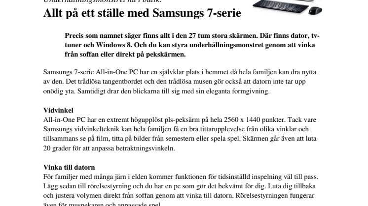 Underhållningsmonstret nu i butik: Allt på ett ställe med Samsungs 7-serie