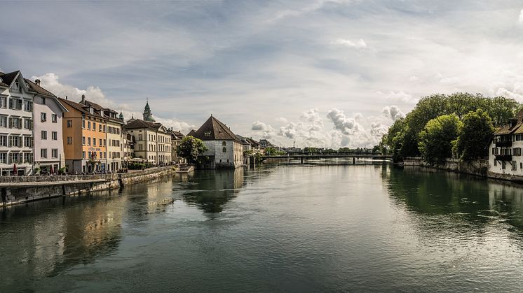 Solothurn: Sicht über die Aare auf die Altstadt 