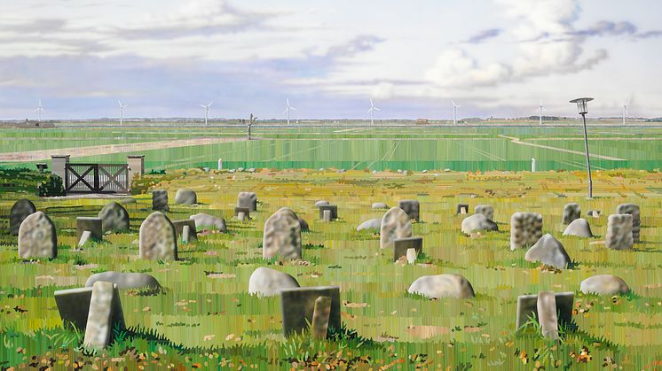 Allan Otte: "Kødet blev jord" (And the Meat Turned to Soil), 2010. Signed. Acrylic on board. 100 x 162 cm. Estimate: DKK 100,000-125,000.