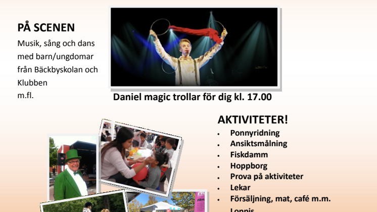 Torgfest på Bäckby 25 september 2013 – program
