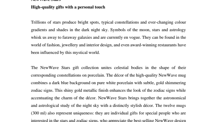 NewWave Stars – High-quality gifts with a personal touch