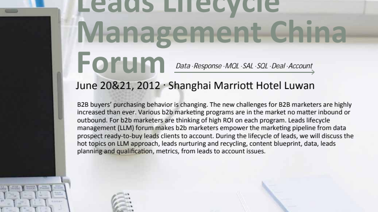 Leads Lifecycle Management China Forum Agenda