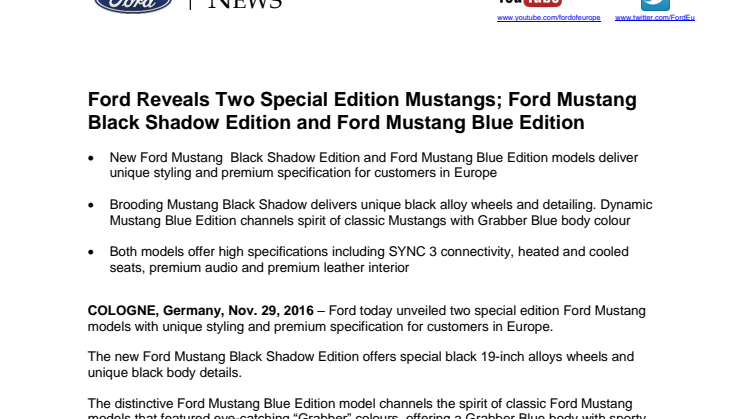 Go Further: Ford præsenterer unikke Mustang-udgaver