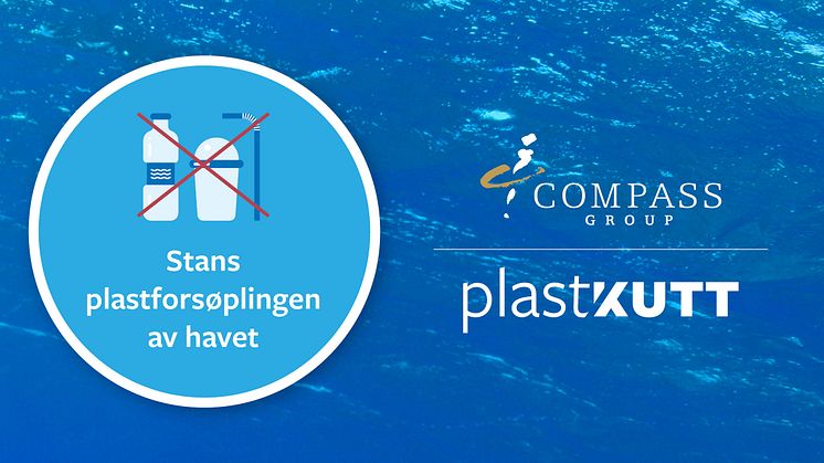 Med prosjektet PlastKutt og WWFs #Plaststafett vil Compass Group være med å redusere plastforurensning. (Grafikk Eurest AS/Compass Group)