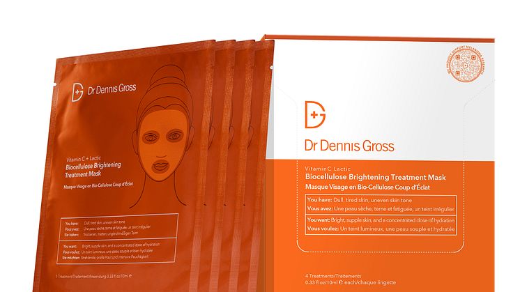 Dr Dennis Gross Vitamin C + Lactic Brightening Biocellulose Treat. Mask med ask