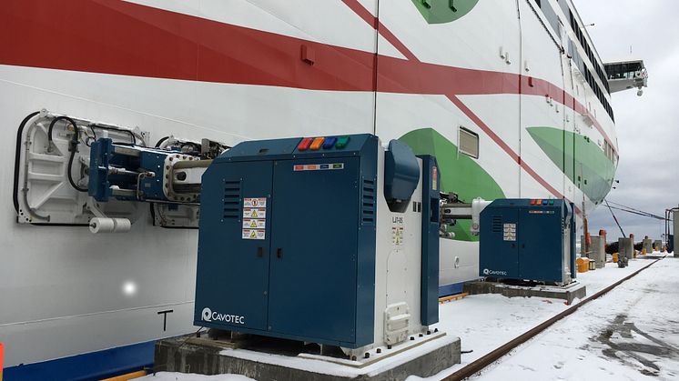 One of our automated mooring applications at a passenger ferry berth in Finland.