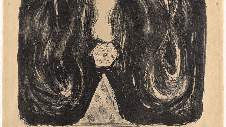 Edvard Munchs verk «Brosjen. Eva Mudocci», (1903/1915).