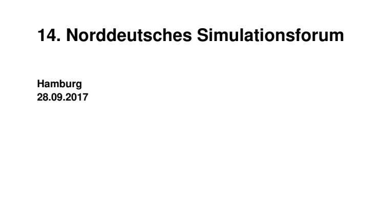 Einladung zum 14. Norddeutschen Simulationsforum