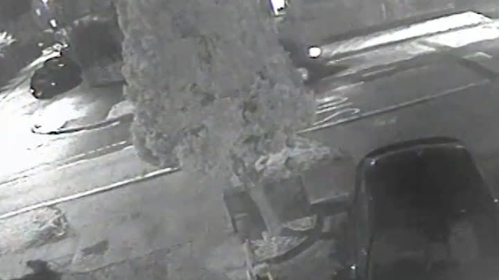CCTV footage of the black van police wish to trace